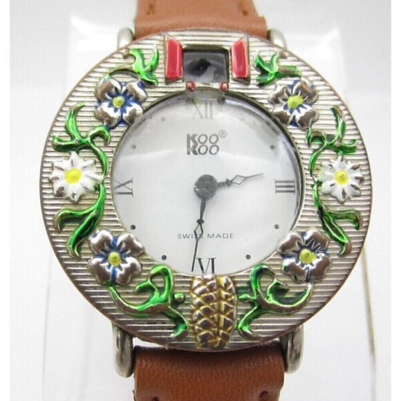 Women Koo Koo Swiss Quartz WR Analog 31mm Dial Moving Window Round Watch (G743) main image 5